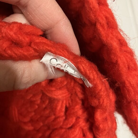 Callahan x Revolve Gigi Cardigan Womens Red Knit Open Front Cropped Boxy - Picture 5 of 6